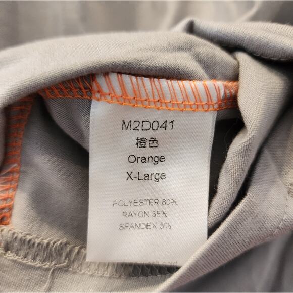 New Short Sleeve T-Shirt Orange Animal Print Casual V-Neck Tee Size XL - Picture 5 of 5